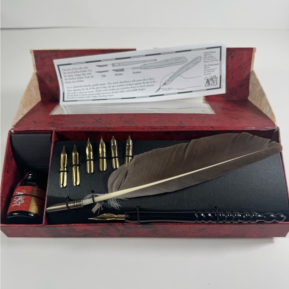 AM AUTHENTIC MODELS: MG118 FEATHER PEN SET - PLUME D'OIE - SCHREIBFEDER SET - Picture 4 of 8